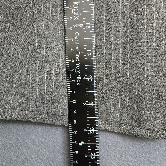 Ann Taylor Women 10P Gray Pinstriped Button Up Notch Suit Blazer - Picture 9 of 11